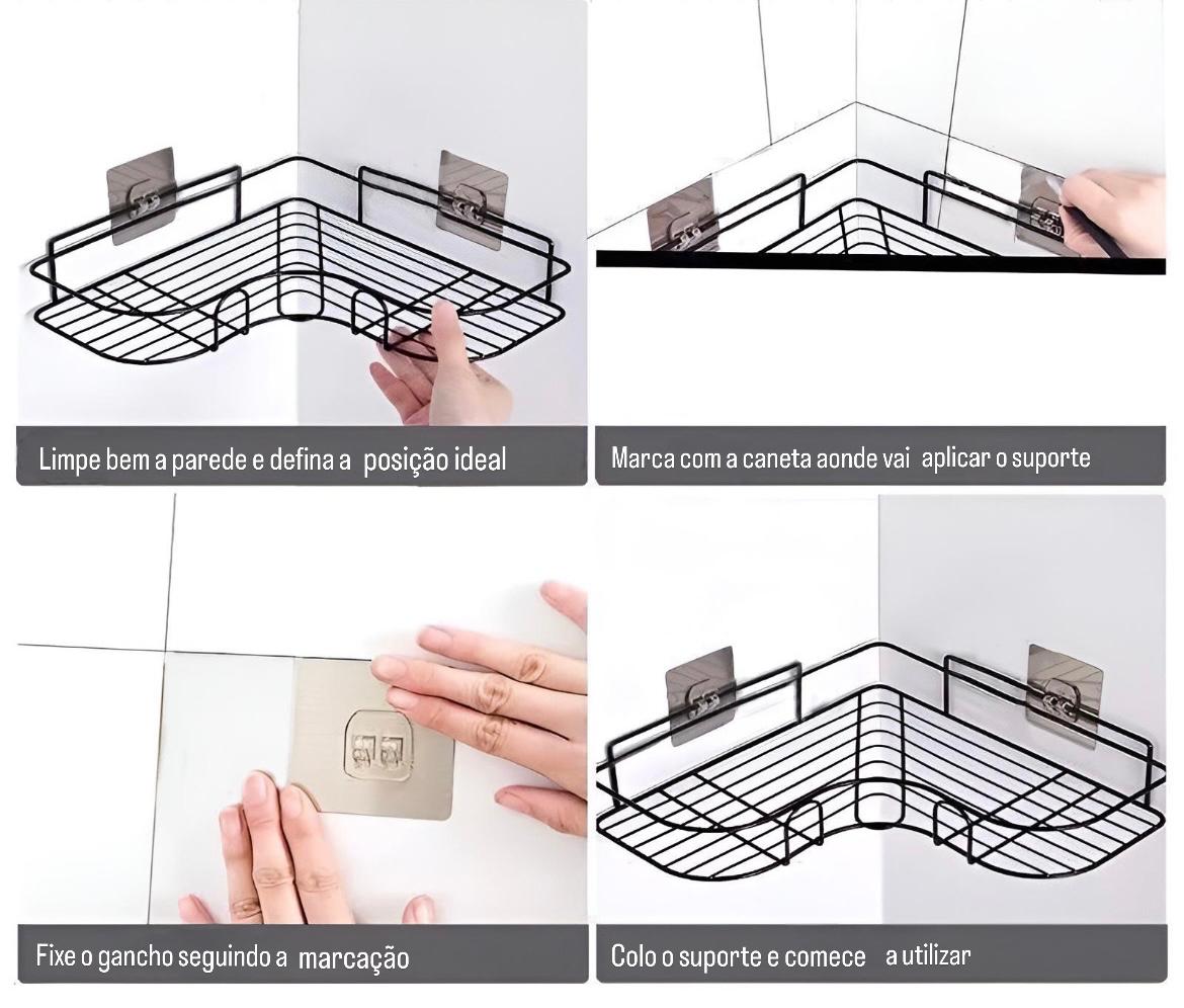 Prateleira de Canto Triangular em Aço inoxidável