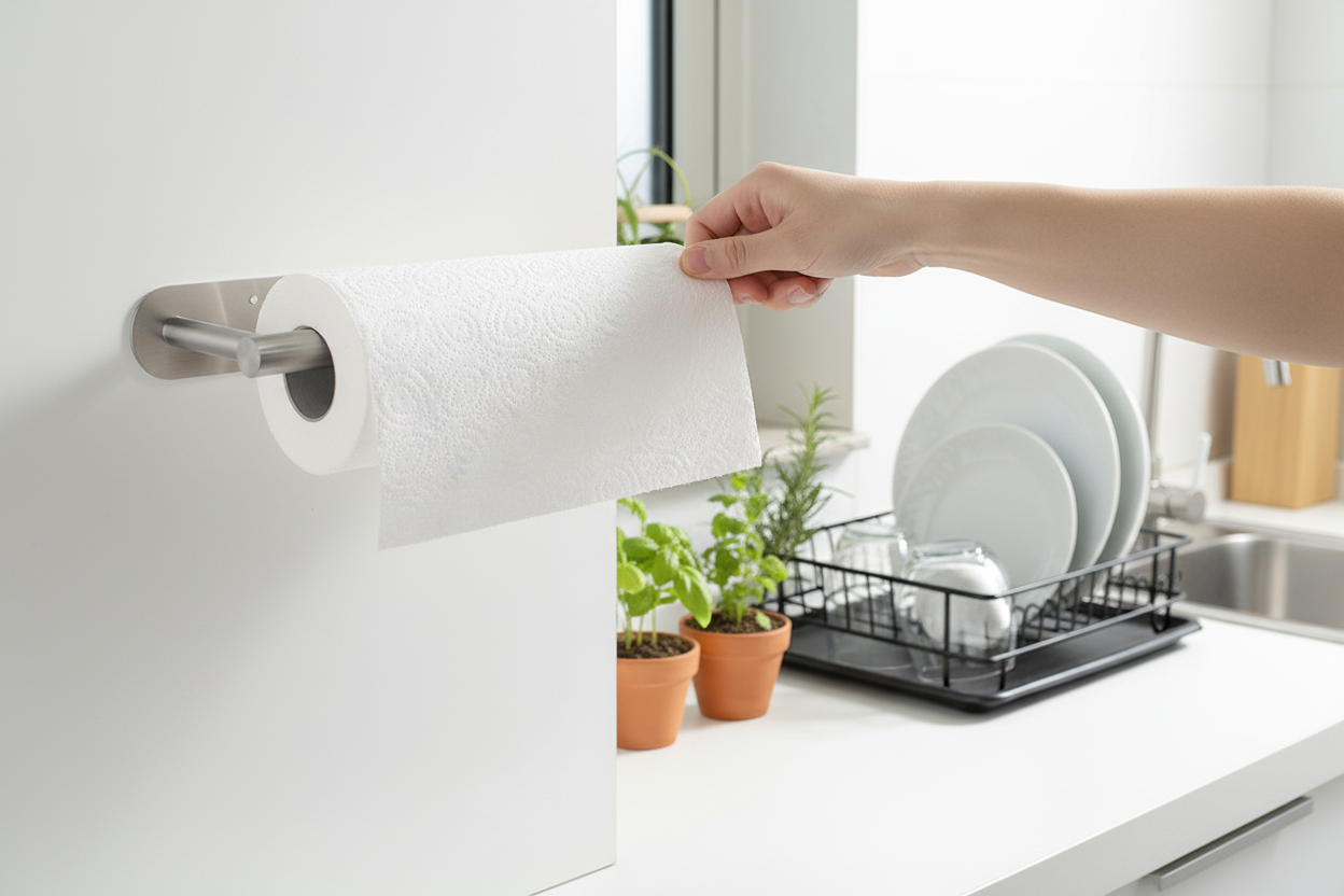 Suporte Adesivo para Rolo de Cozinha